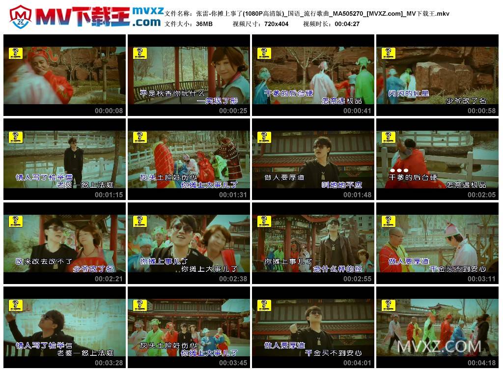 张雷-你摊上事了(1080P高清版)_国语_流行歌曲_MA505270